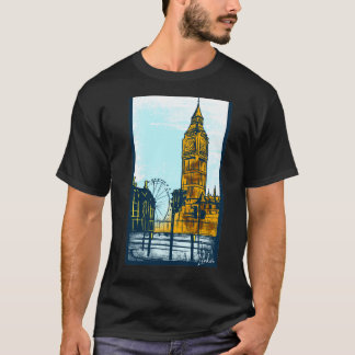 Konstnärlig Big Ben London Landmärke Grafisk t-shi T Shirt