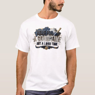 Konstnärlig blå HÄR FÖR BRA TID INTE LÅNG Motiv T Shirt