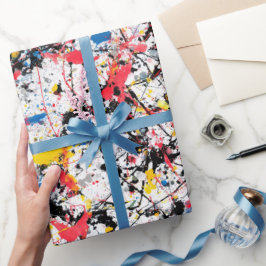 Konstnärlig bläckstänk flerfärgad abstrakt mönster presentpapper