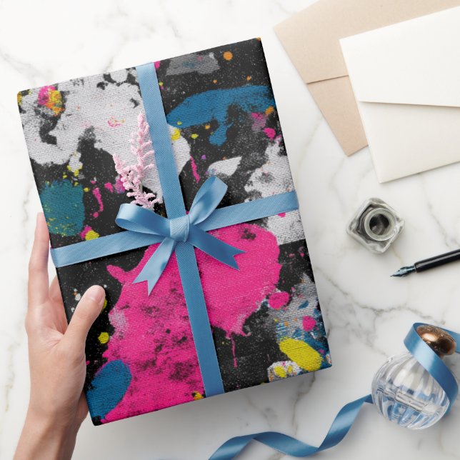 Konstnärlig bläckstänk flerfärgad abstrakt mönster presentpapper (Gifting)