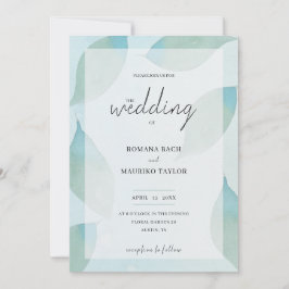 Konstnärlig blåfenad vattenfärgsgrafik inbjudningar