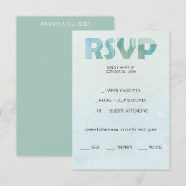 Konstnärlig blåfenad vattenfärgsgrafik OSA kort