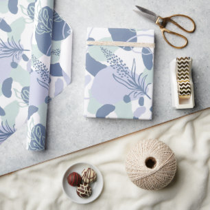 Konstnärlig Blomma Abstrakt Lila Periwinkle Salv Presentpapper