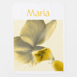 Konstnärlig blomma i gula toner bebisfilt