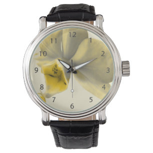 Konstnärlig blomma i Gult Tones Armbandsur