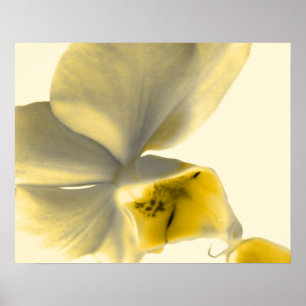 Konstnärlig blomma i Gult Tones Poster