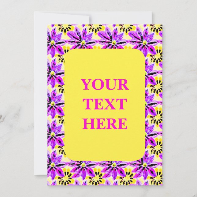 Konstnärlig Blommigt Boho Watercolor Mönster Inbjudningar (Framsida)