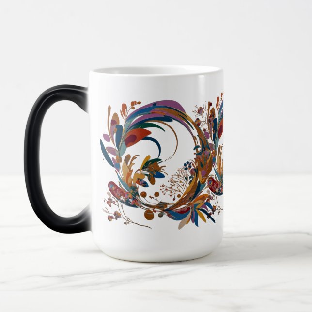 Konstnärlig Blommigt Swirl Morphing Mugg 15 oz (Vänster)