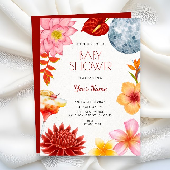 Konstnärlig blomster botanisk baby shower-fest inbjudningar (Skapare uppladdad)