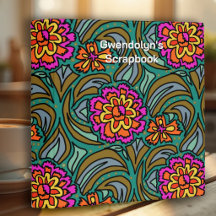 Konstnärlig blomsteralbum med specialdesignad pärm