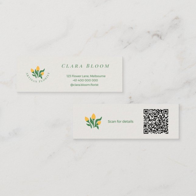 Konstnärlig Blomsterhandlare Minimalistisk Botanis (Fram/baksida)