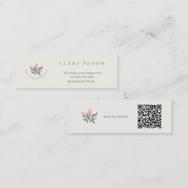 Konstnärlig Blomsterhandlare Minimalistisk Botanis (Fram/baksida)
