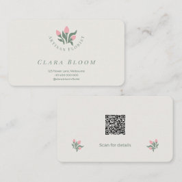 Konstnärlig Blomsterhandlare Minimalistisk Botanis Visitkort