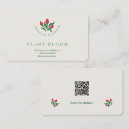 Konstnärlig Blomsterhandlare Minimalistisk Botanis Visitkort