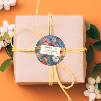 Konstnärlig Bloom Vintage Blommigt Pension Tack Runt Klistermärke