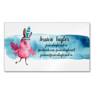 Konstnärlig Boho Birdie Magnetiska Visitkort