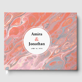 Konstnärlig Boho Coral Marble Anpassningsbar Guest Gästböcker