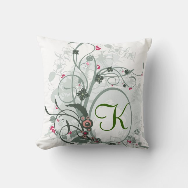 Konstnärlig bokstav K monogram Kudde (Framsida)
