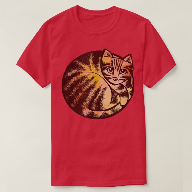 Konstnärlig brandkåpa, röd Orange Tabby katt A T Shirt (Design framsida)