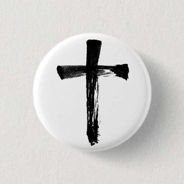 Konstnärlig Brush Kor Christian Jesus Crucifix Knapp (Framsida)