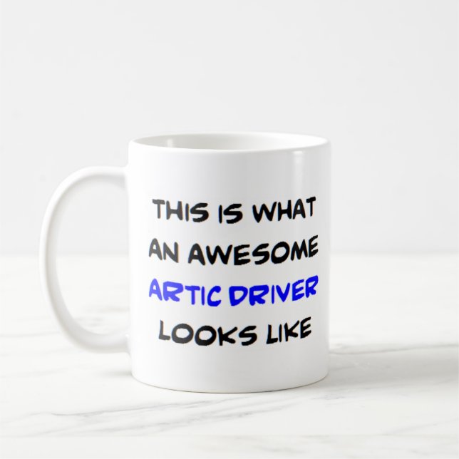 konstnärlig chaufför, fantastisk kaffemugg (Vänster)