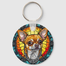 Konstnärlig Chihuahua-illustration i glasmålning