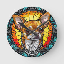 Konstnärlig Chihuahua-illustration i glasmålning