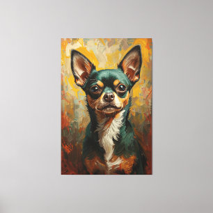 Konstnärlig Chihuahua Porträtt Vibrant-Oljemålning Canvastryck