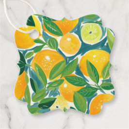 Konstnärlig Citrusträd Citroner Apelsiner Lime Fär Gåvor Etiketter