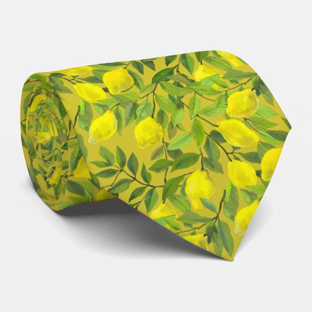 Konstnärlig citrusträdstävling för män slips (Rullad)