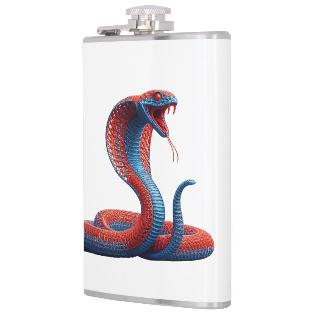 Konstnärlig Cobra Grafisk Hip Flask - Levande Orm Fickplunta (Vänster)