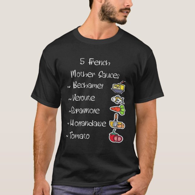 Konstnärlig Cuisine Sauce Culinary Pun för Che T Shirt (Framsida)