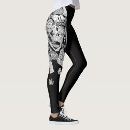 Konstnärlig damasker för svart Collage för Leggings