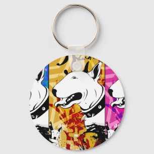Konstnärlig design för tjurTerrierhund aveln Nyckelring