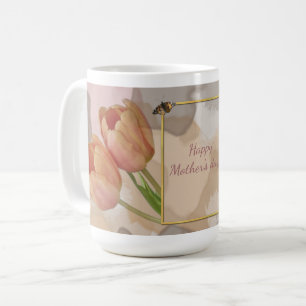 Konstnärlig design med tulpaner och anpassningsba kaffemugg
