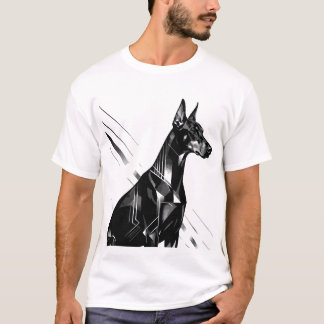 Konstnärlig Doberman Pinscher & akvarell tysk Shep T Shirt