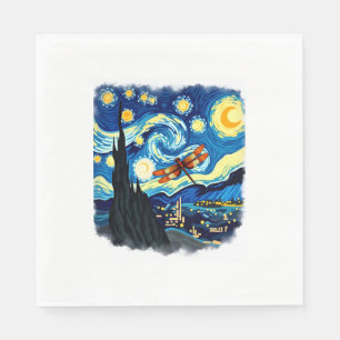 Konstnärlig Dragonfly Shirt Van Gogh Starry Night Pappersservett