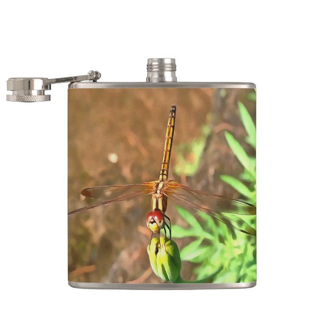 Konstnärlig Dragonfly som vilar på ett underordnat Fickplunta (Öppnad)