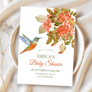 Konstnärlig elegant fågel bär baby shower inbjudningar