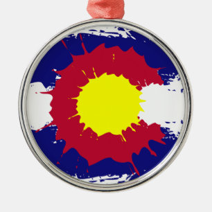 Konstnärlig färgad flagga plätering eller prydnads julgransprydnad metall
