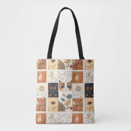 Konstnärlig färglös Art nouveau Cute Cat Mönster Tygkasse