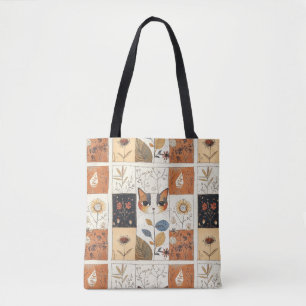 Konstnärlig färglös Art nouveau Cute Cat Mönster Tygkasse