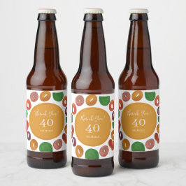 Konstnärlig Färgrik Höst Pappers Tallrik Ölflaska Etikett