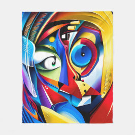 Konstnärlig färgstark Abstrakt ArtisticFleece Blan Fleecefilt