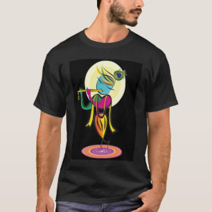 Konstnärlig, färgstark Lord Shri Krishna med flöjt T Shirt