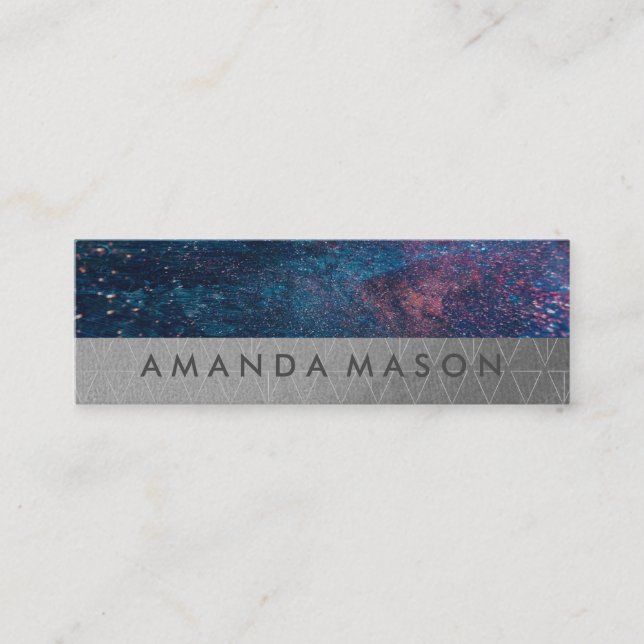 Konstnärlig | Fashionable Lux Triangle Mönster Mini Visitkort (Framsida)