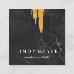 Konstnärlig Faux Guld Brushed   Skiva Fyrkantigt Visitkort