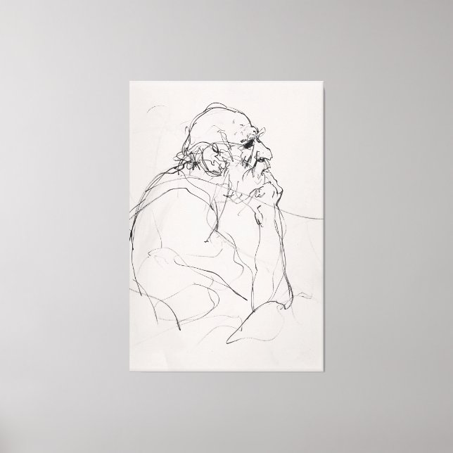 Konstnärlig filosof Porträtt Sketch - Premium Canvastryck (Framsida)