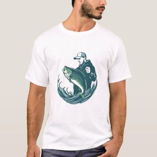 Konstnärlig Fiskflüstrat T-Shirt