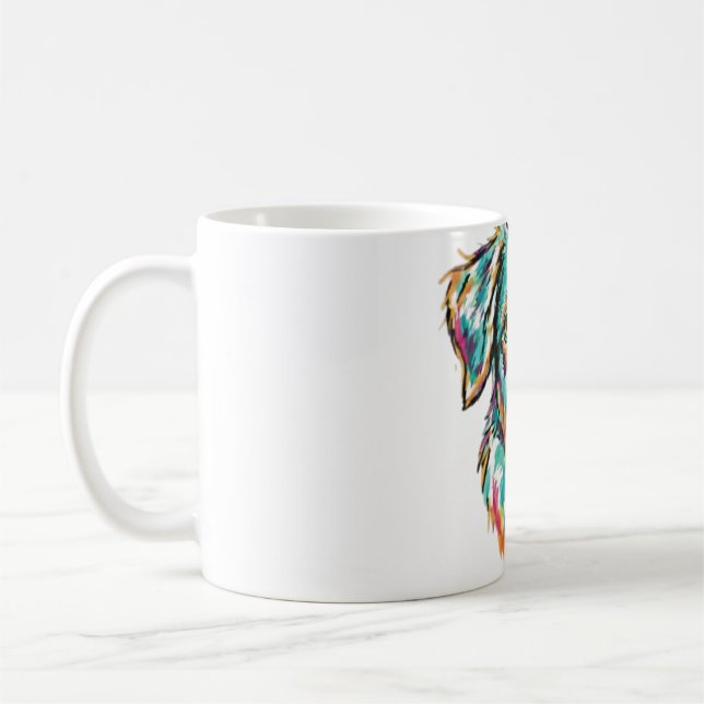 Konstnärlig flergladd design för hundälskare - "Ba Kaffemugg (Vänster)
